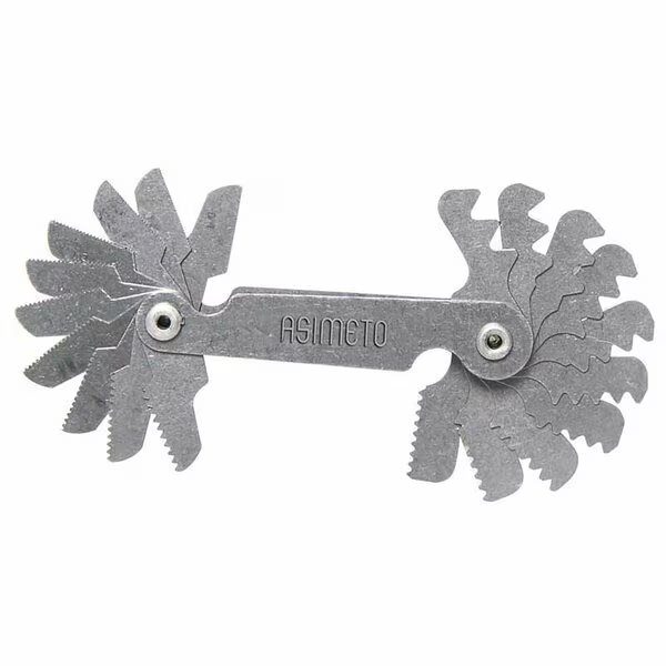 18 Leaf Set - 0.4-7mm Asimeto Screw Pitch Gauge, Asimeto, Mfr#: 7605530